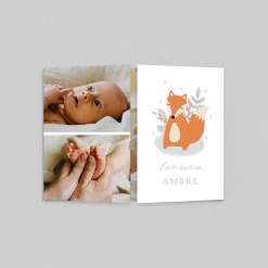 Faire-part Naissance Animaux | Faire-part Naissance Fille^Planet cards Mon Doux Renard