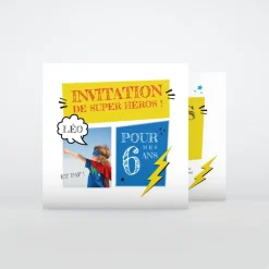 Carte Invitation Anniversaire Enfant Garçon^Planet cards Mon Héros