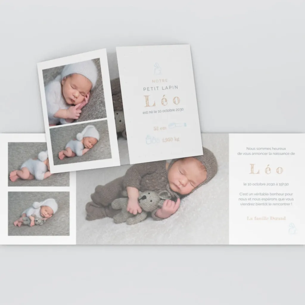 Faire-part Naissance Animaux | Faire-part Naissance Garçon^Planet cards Mon Petit Lapin