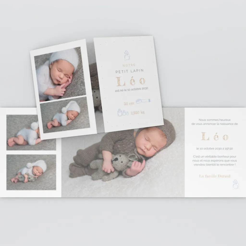 Faire-part Naissance Animaux | Faire-part Naissance Garçon^Planet cards Mon Petit Lapin