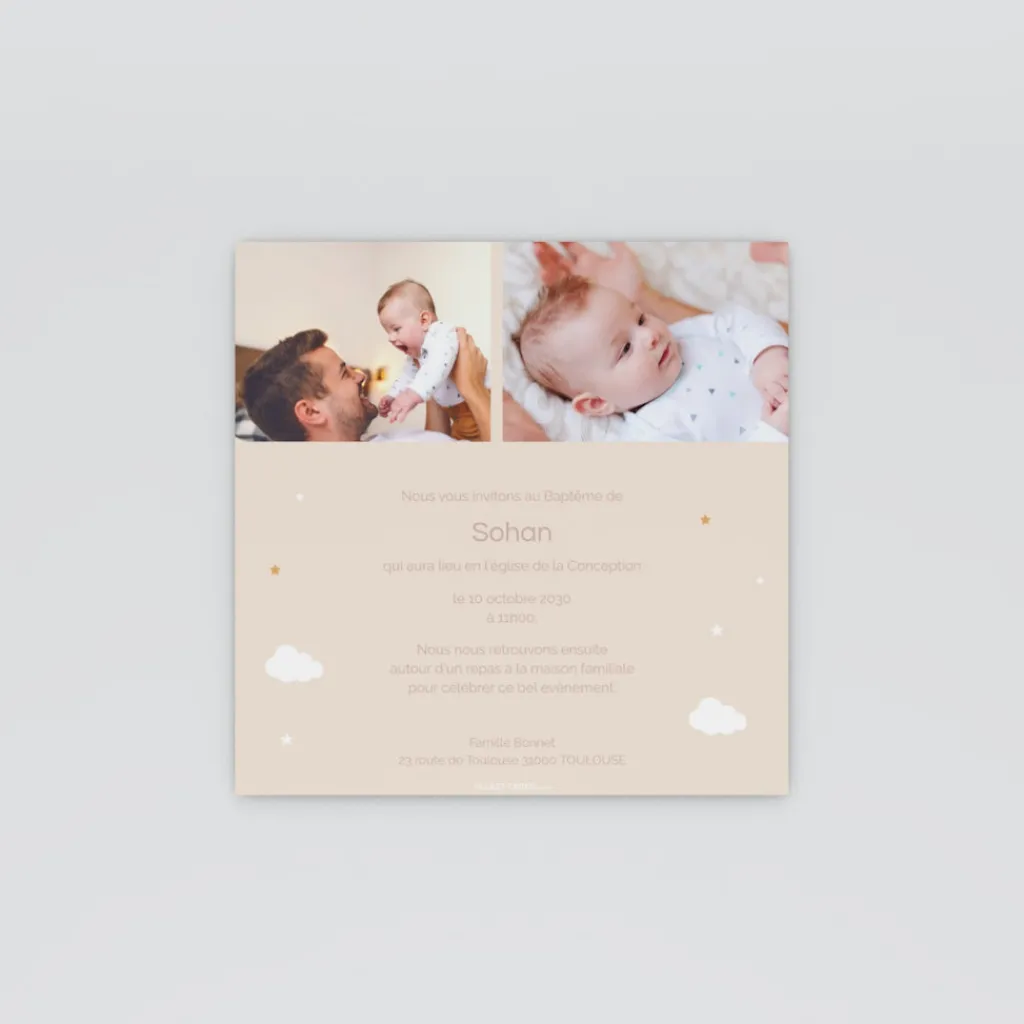 Faire-part Baptême Civil^Planet cards Mon Univers Tout Doux