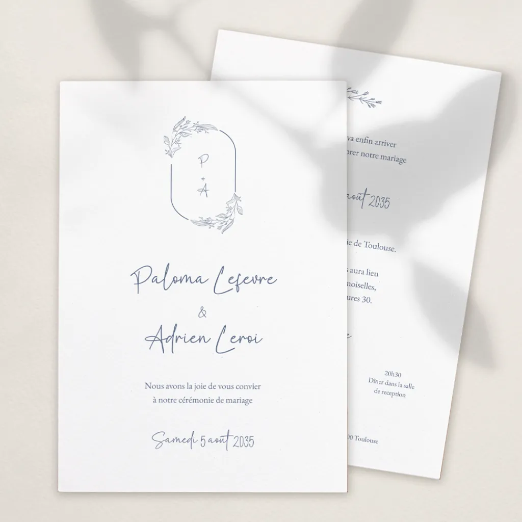 Faire-part Mariage Chic | Faire-part Mariage Champêtre^Planet cards Monogramme Végétal