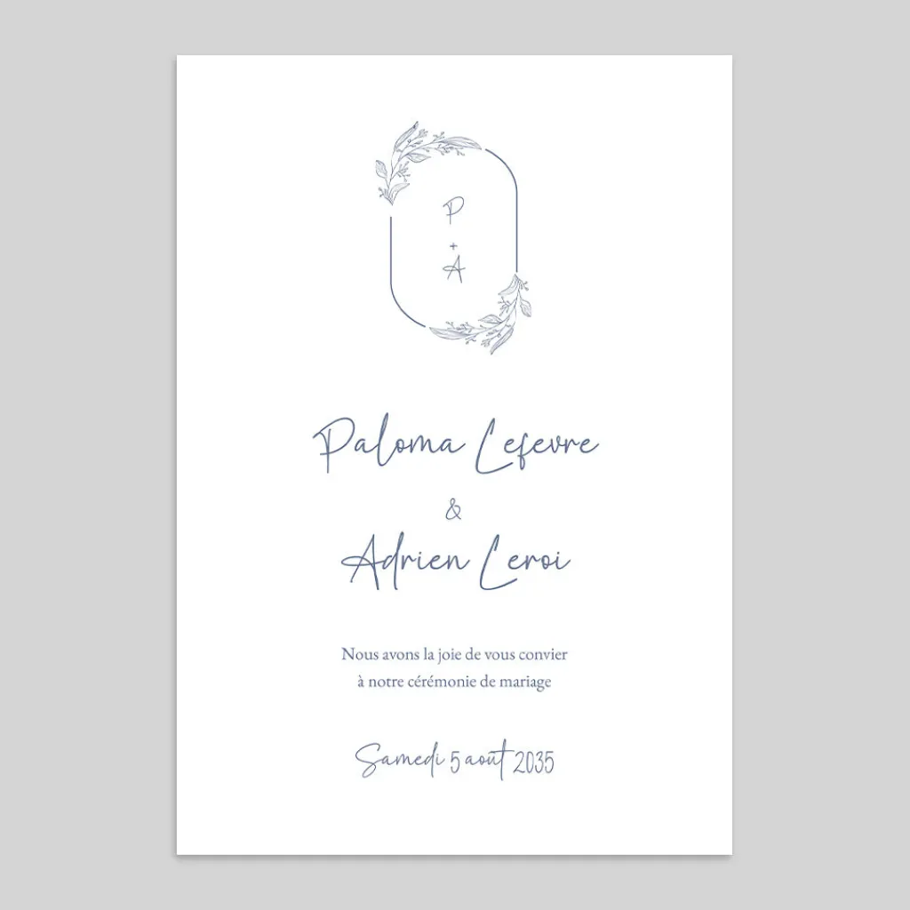 Faire-part Mariage Chic | Faire-part Mariage Champêtre^Planet cards Monogramme Végétal