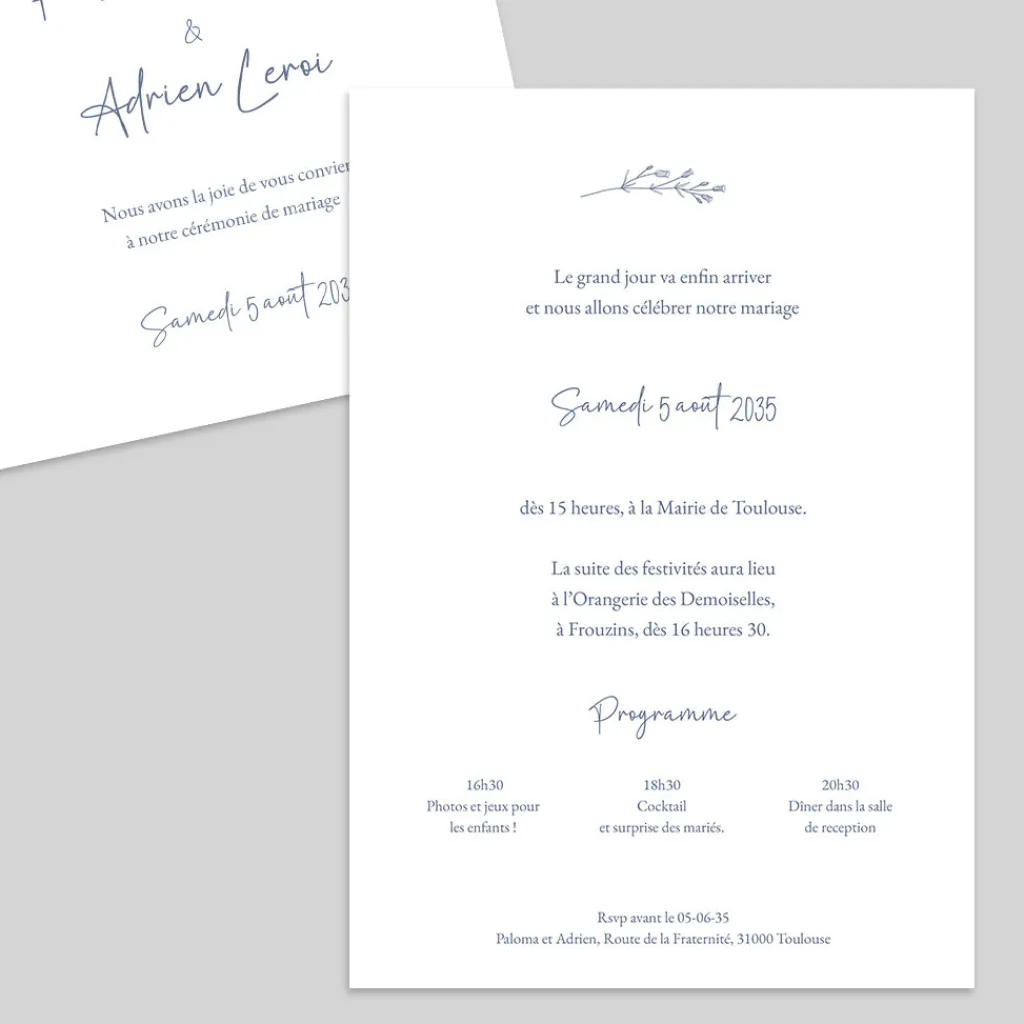 Faire-part Mariage Chic | Faire-part Mariage Champêtre^Planet cards Monogramme Végétal