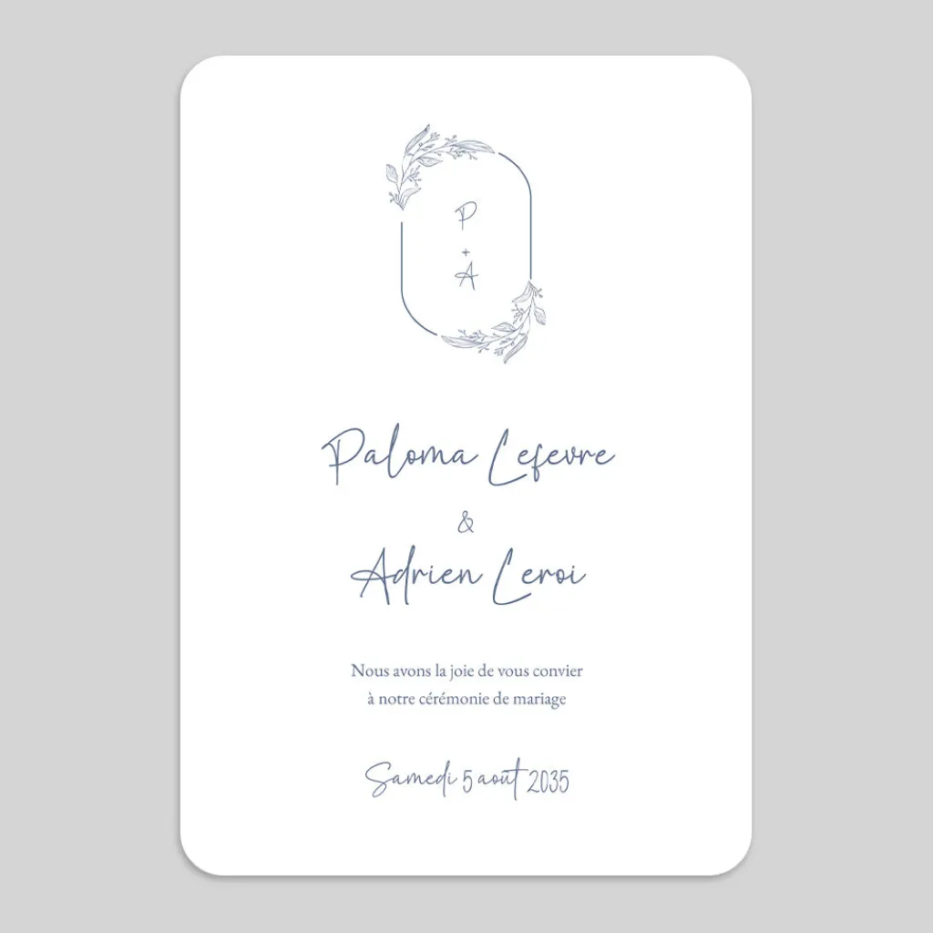 Faire-part Mariage Chic | Faire-part Mariage Champêtre^Planet cards Monogramme Végétal