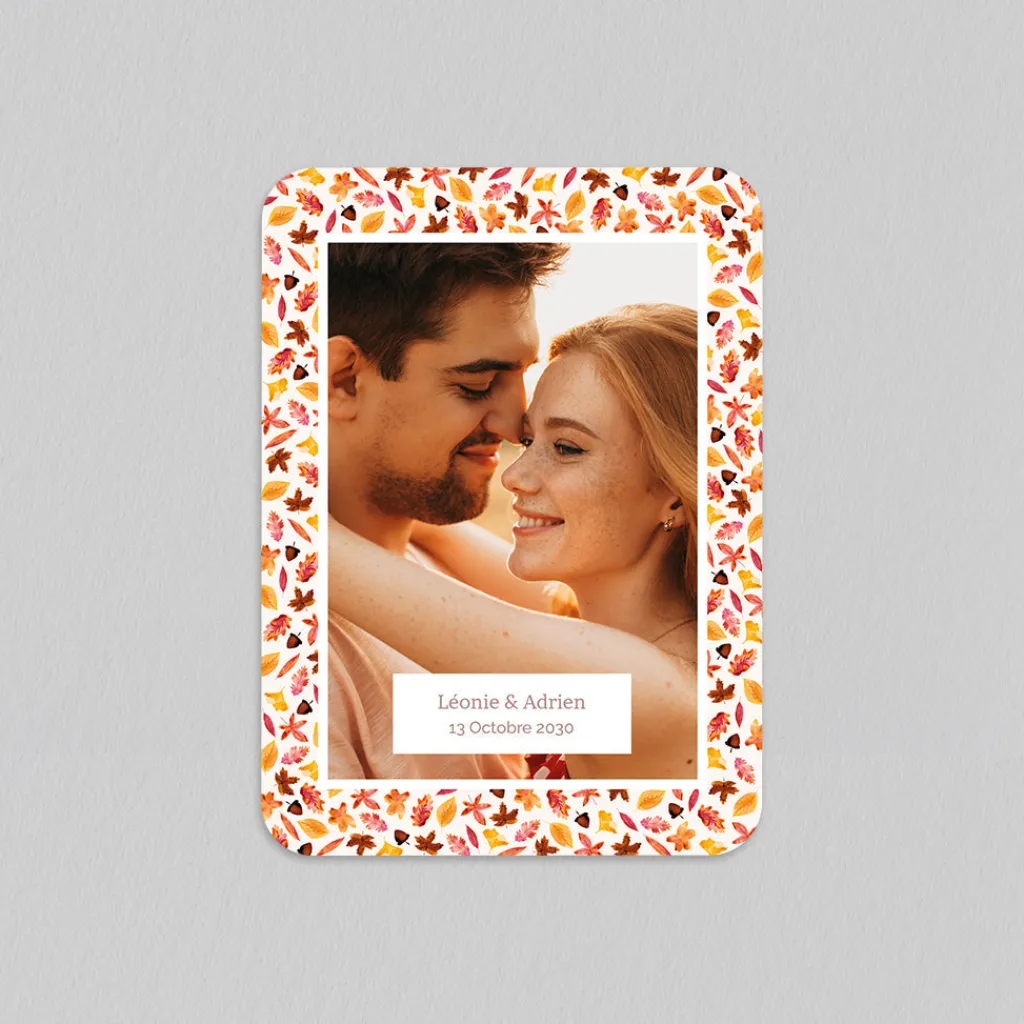 Faire-part Mariage Champêtre^Planet cards Motif automnal