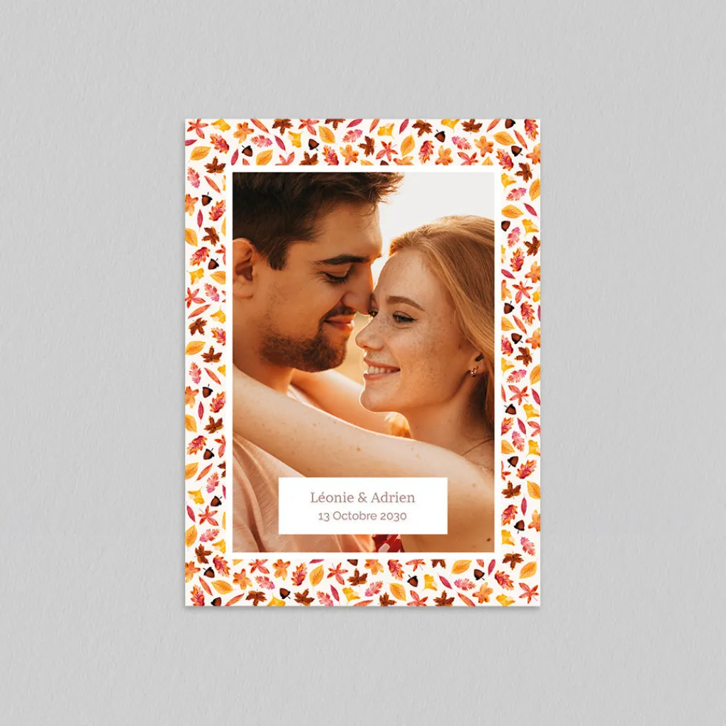 Faire-part Mariage Champêtre^Planet cards Motif automnal