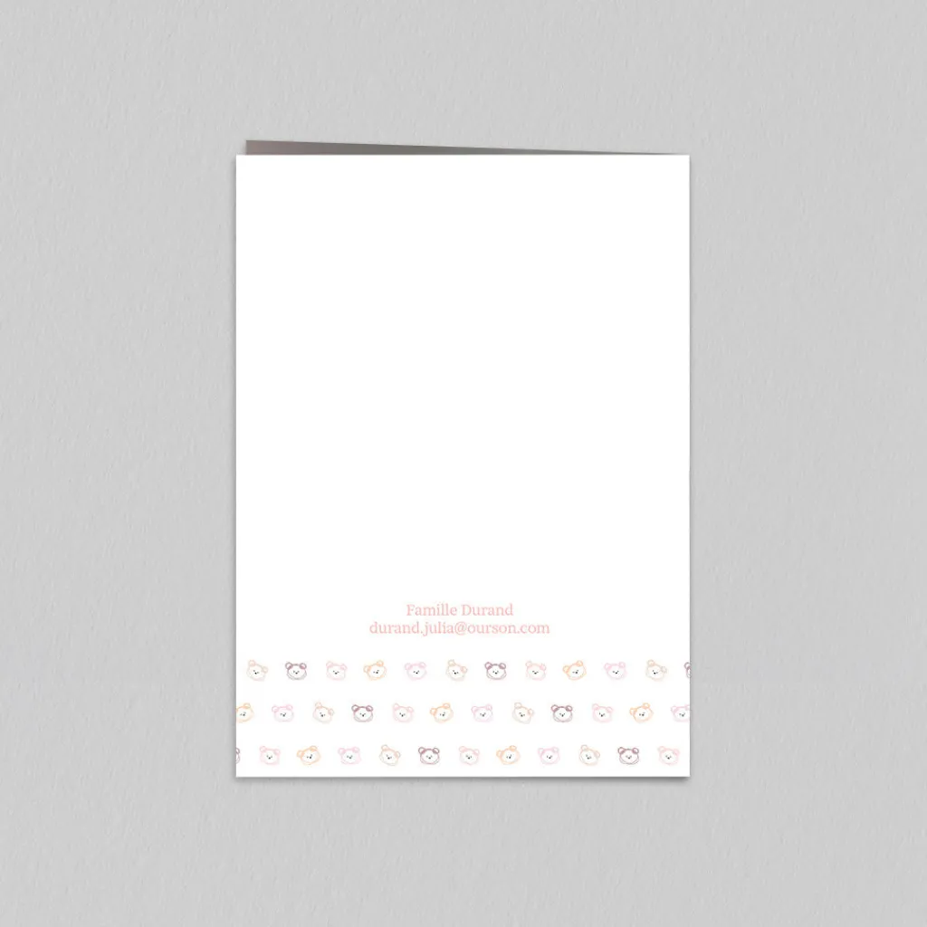 Faire-part Baptême Civil^Planet cards Motif Petits Ours