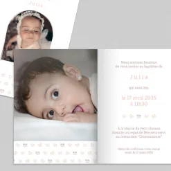 Faire-part Baptême Civil^Planet cards Motif Petits Ours