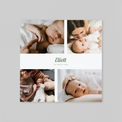 Carte Remerciement Naissance Classique^Planet cards Multi-Photo et Bandeau