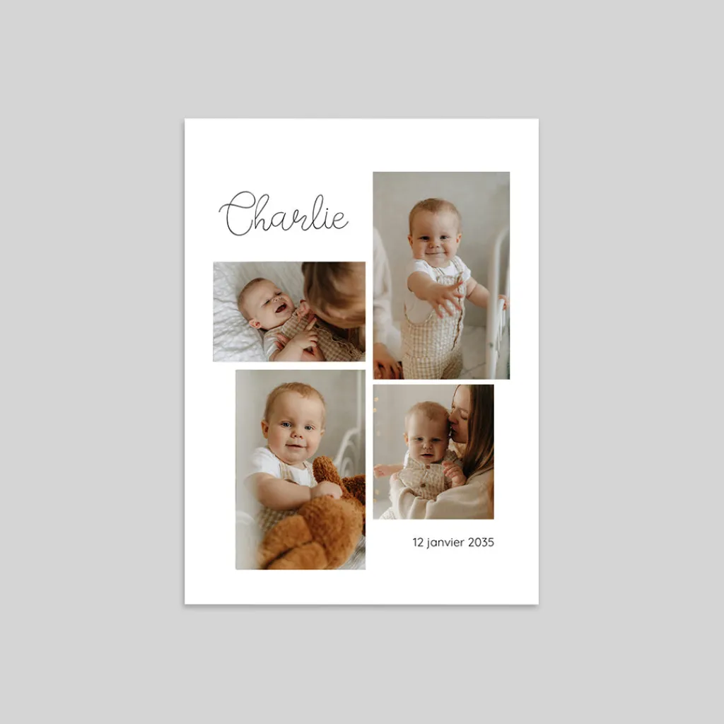 Faire-part Naissance Fille | Faire-part Naissance Garçon^Planet cards Multi-Photo et Jolie Typo