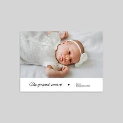 Carte Remerciement Naissance Classique^Planet cards Multiphoto et petit Coeur