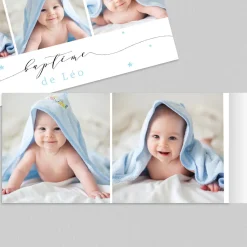 Faire-part Baptême Civil | Gamme Complète^Planet cards Multiphoto étoilé