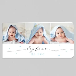 Faire-part Baptême Civil | Gamme Complète^Planet cards Multiphoto étoilé