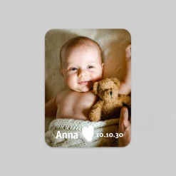 Carte Remerciement Naissance Classique^Planet cards Naissance et Coeur Blanc