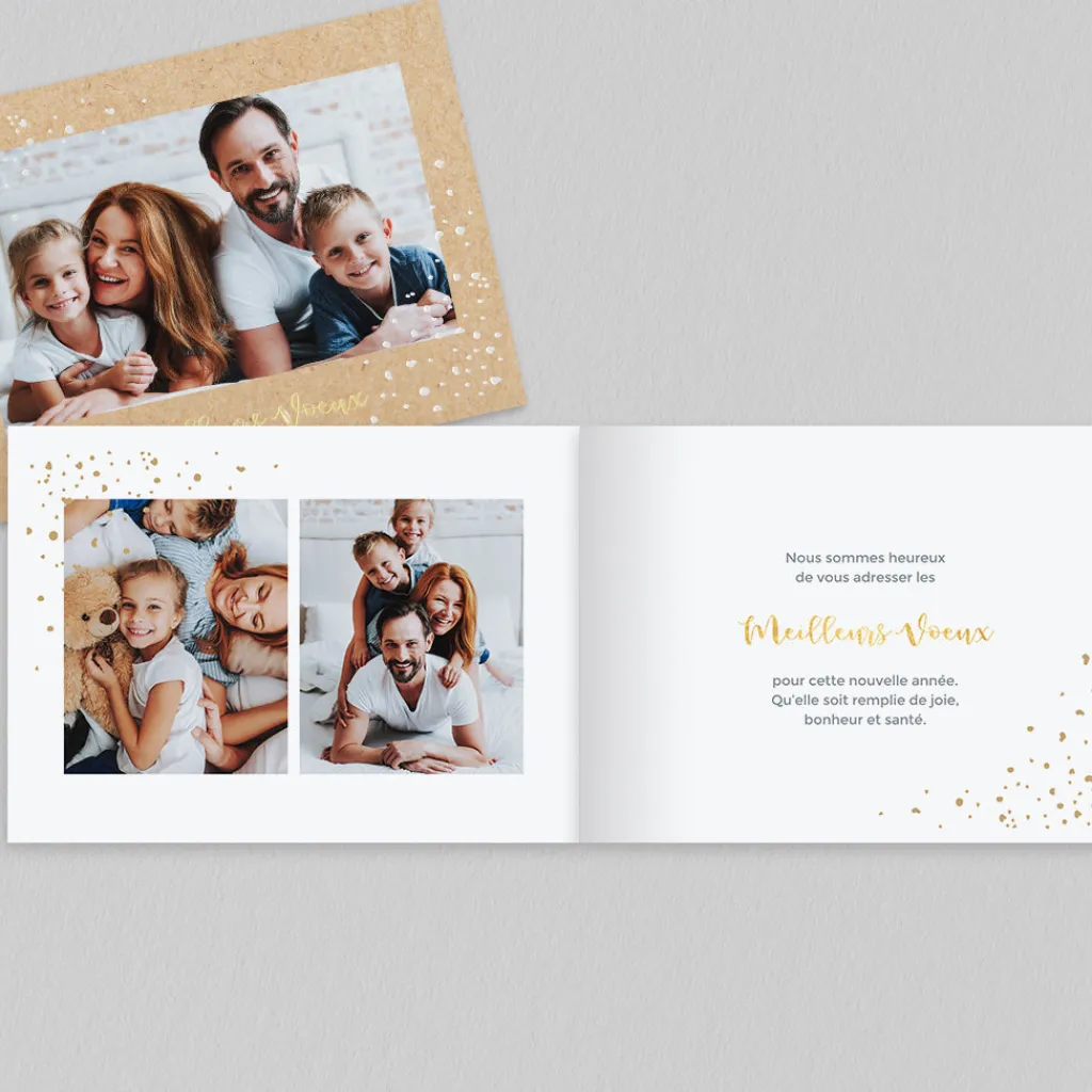Carte De Vœux Famille^Planet cards Neige et Kraft