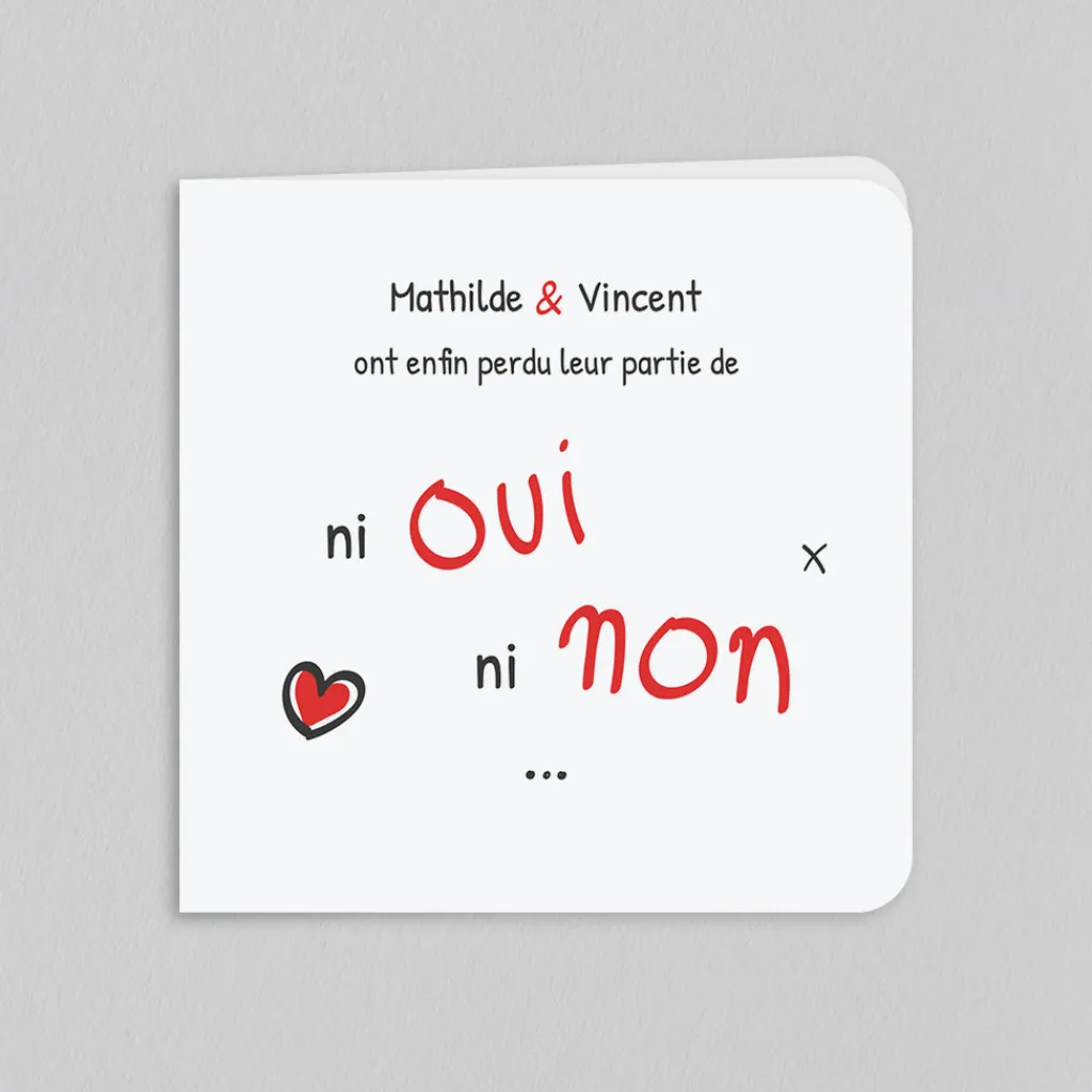 Faire-part Mariage Original^Planet cards Ni oui ni non