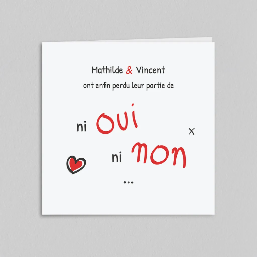 Faire-part Mariage Original^Planet cards Ni oui ni non