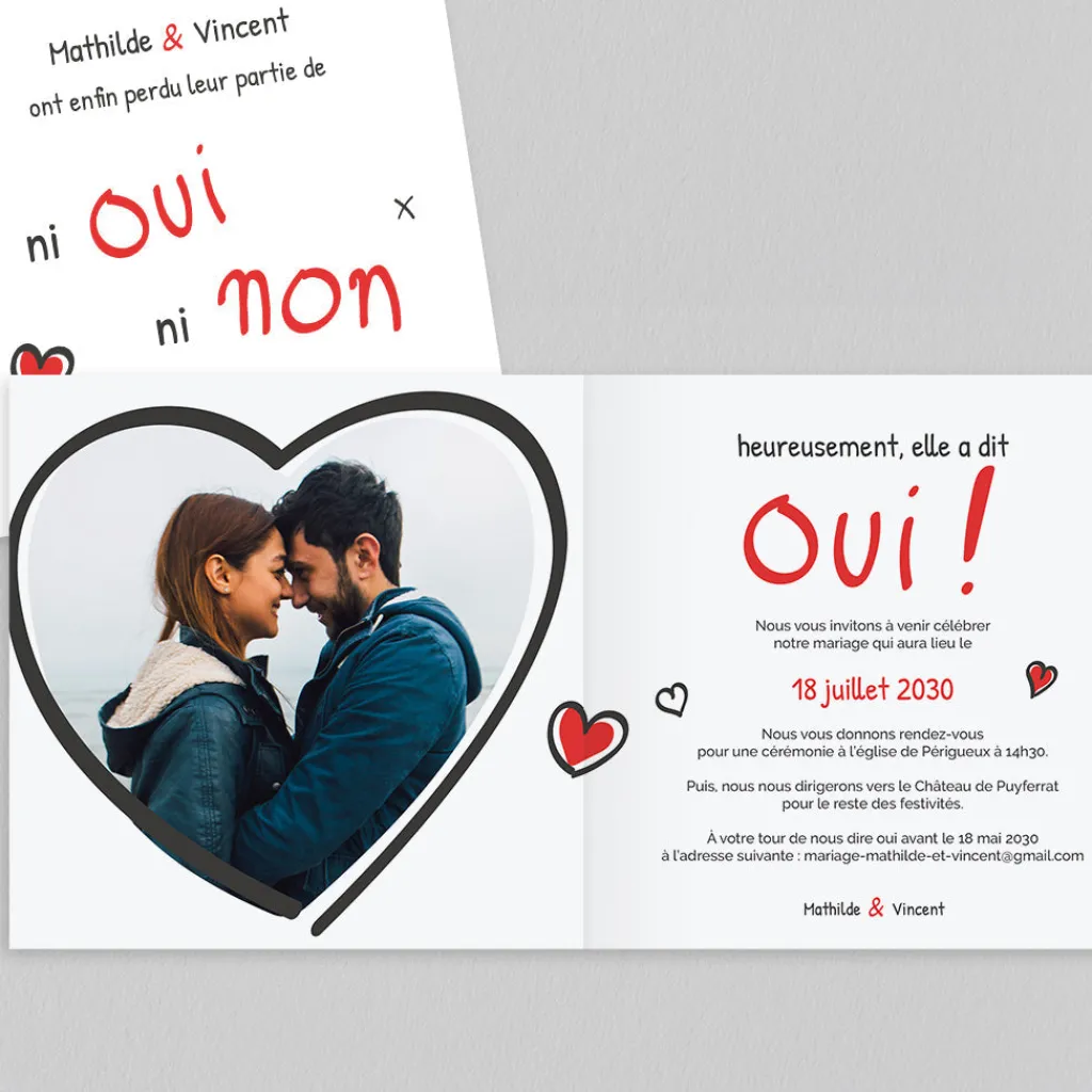 Faire-part Mariage Original^Planet cards Ni oui ni non