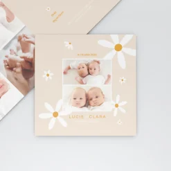 Faire-part Naissance Jumeaux^Planet cards Nos Belles Fleurs