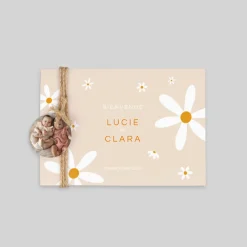 Faire-part Naissance Jumeaux^Planet cards Nos Jolies Fleurs