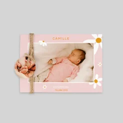 Faire-part Naissance Fille^Planet cards Notre Jolie Fleur En Photo