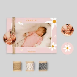 Faire-part Naissance Fille^Planet cards Notre Jolie Fleur En Photo