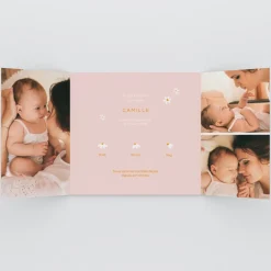 Faire-part Naissance Fille^Planet cards Notre Jolie Fleur En Photo