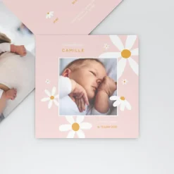 Faire-part Naissance Fille^Planet cards Notre Jolie Fleur En Photo