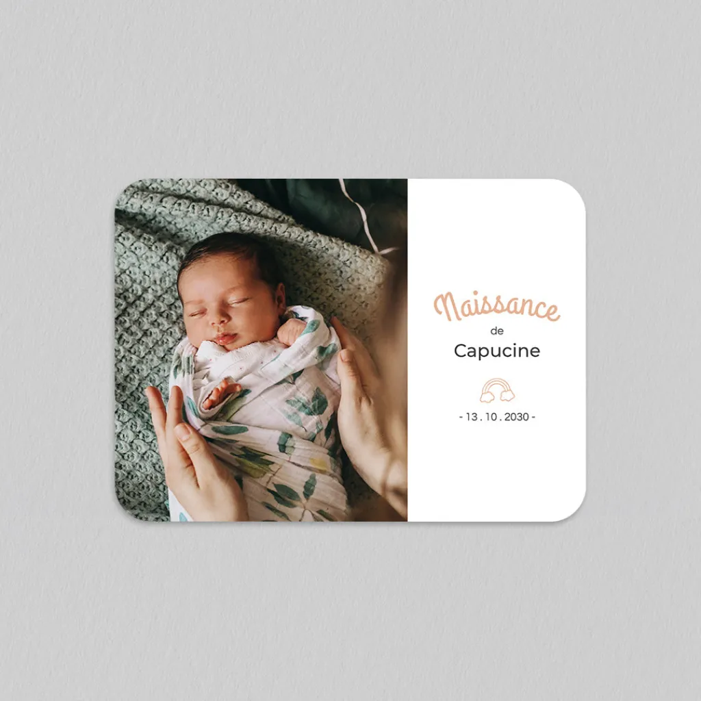 Faire-part Naissance Magnet | Faire-part Naissance Fille^Planet cards Notre Petit Arc En Ciel