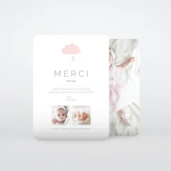 Carte Remerciement Naissance Classique^Planet cards Nuage de merci