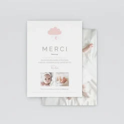 Carte Remerciement Naissance Classique^Planet cards Nuage de merci