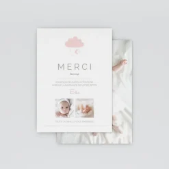 Carte Remerciement Naissance Classique^Planet cards Nuage de merci