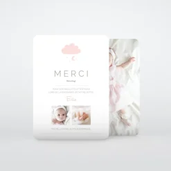 Carte Remerciement Naissance Classique^Planet cards Nuage de merci