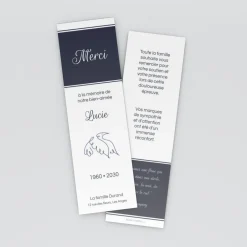 Carte Remerciement Décès^Planet cards Oiseau au trait