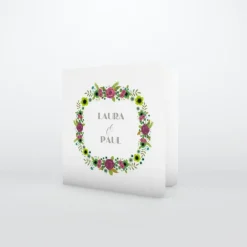 Faire-part Mariage Champêtre^Planet cards Oiseaux et couronne de fleurs