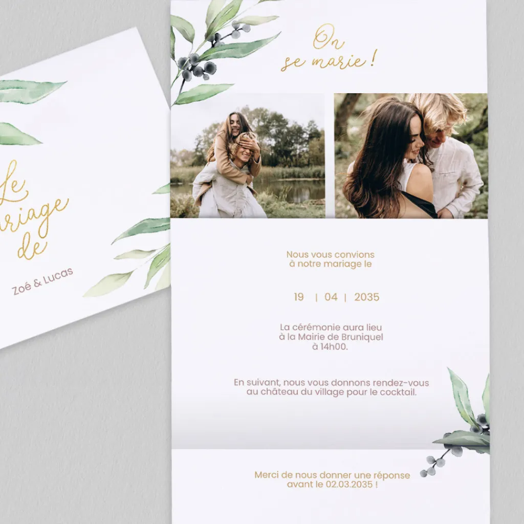 Faire-part Mariage Champêtre^Planet cards Olivier Doré