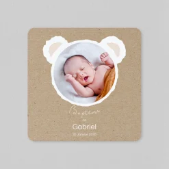 Faire-part Baptême Civil^Planet cards Oreilles d'Ours