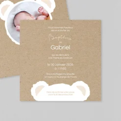 Faire-part Baptême Civil^Planet cards Oreilles d'Ours