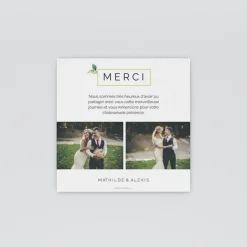 Carte Remerciement Mariage Champêtre^Planet cards Oui Fleuri