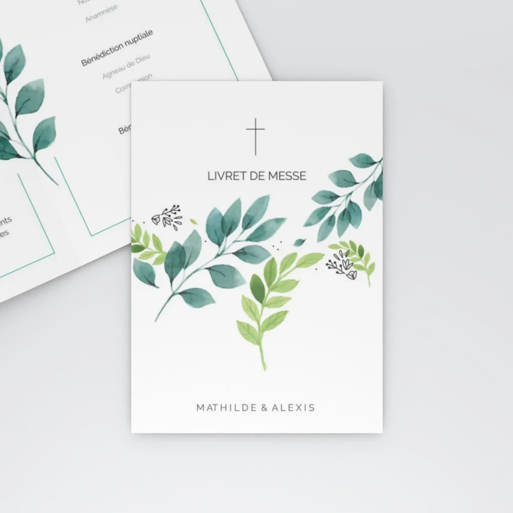 Livret De Messe Mariage^Planet cards Oui Fleuri
