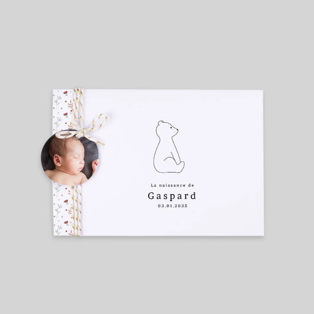 Faire-part Naissance Animaux | Faire-part Naissance Fille^Planet cards Ours et Couronne Liberty