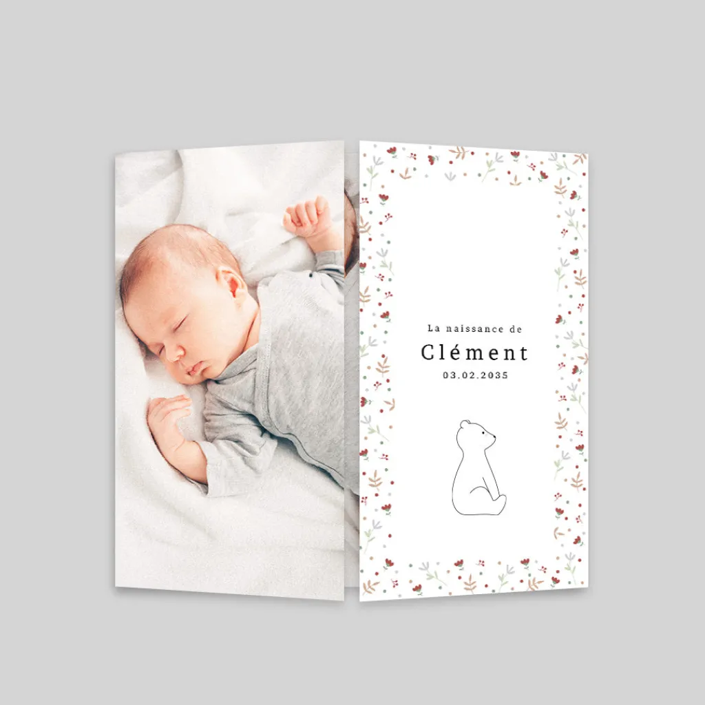 Faire-part Naissance Animaux | Faire-part Naissance Fille^Planet cards Ours et Couronne Liberty