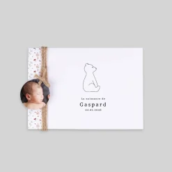 Faire-part Naissance Animaux | Faire-part Naissance Fille^Planet cards Ours et Couronne Liberty