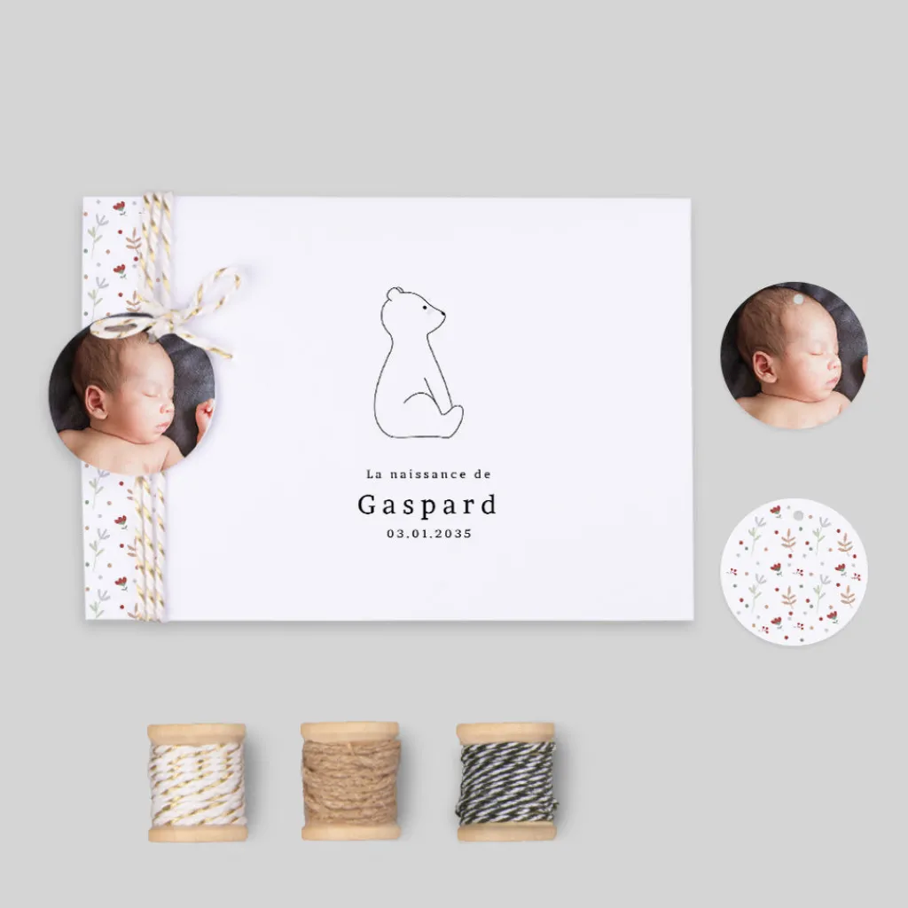 Faire-part Naissance Animaux | Faire-part Naissance Fille^Planet cards Ours et Liberty