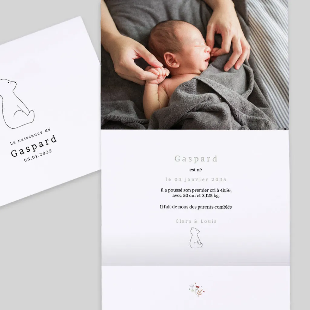 Faire-part Naissance Animaux | Faire-part Naissance Fille^Planet cards Ours et Liberty