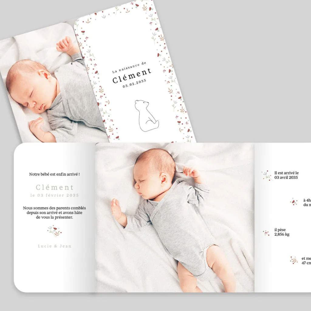 Faire-part Naissance Animaux | Faire-part Naissance Fille^Planet cards Ours et Liberty