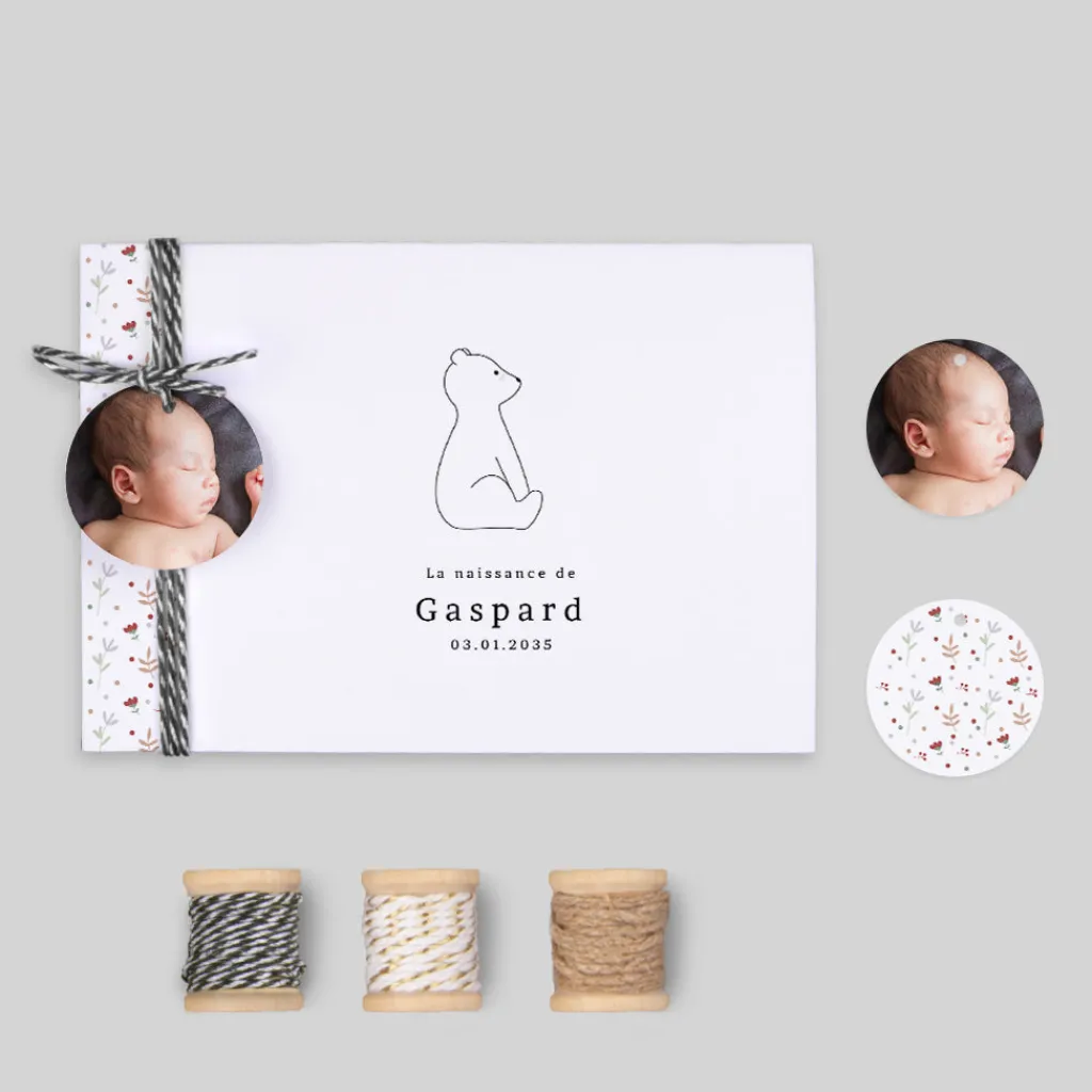 Faire-part Naissance Animaux | Faire-part Naissance Fille^Planet cards Ours et Liberty