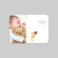 Faire-part Baptême Civil^Planet cards Ours et Petit pot de Miel