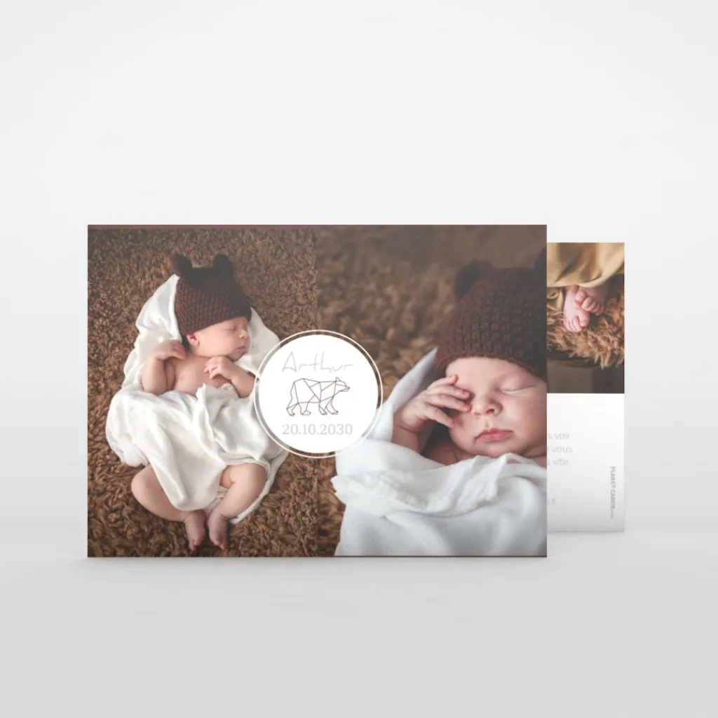 Faire-part Naissance Animaux | Faire-part Naissance Garçon^Planet cards Ours Origami